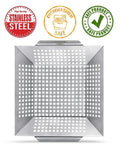 3 Pack Heavy Duty Stainless Steel Grill Baskets For Outdoor Grillin Veggie Grill Baskets Set with dishwasher safe label