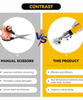 Comparison of manual scissors and Industrial Pneumatic Scissors With Upgraded B Cutter Head Heavy Duty Metal Cutter for pros
