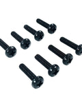 Premium Eight Piece Black Metric Machine Screws For Insignia NS 32E859A11 TV Stand Leg Mount Repair Kit showcasing eight black screws.