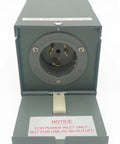 Heavy Duty 50 Amp Generator Power Inlet Box Ready To Roll Nema Type 3r with spring loaded door cover, high voltage warning.