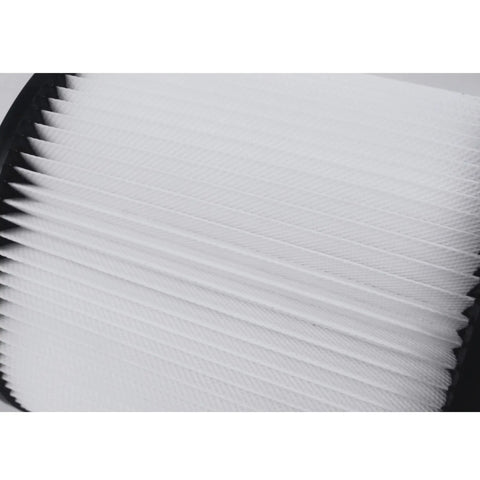 Close-up of pleated Replacement Cartridge Filter For 5 Gallon Wet Dry Vacuum Cleaners 90304 9030400 903-04 Canister Vacuum Compatible