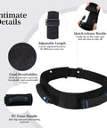 Diagram of Gait Transfer Belt For Seniors With Three Handles And Quick Release Buckle, highlighting features and materials