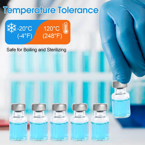 Sterile Glass Vials With Self Healing Injection Port And Plastic Aluminum Flip Caps 2ml Or 5ml Empty Vials For Injection And Peptide Storage 10 Pack Leakproof Sealing Ideal For Lab Pharmacy Or Home Use