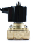 Front view of 1/2 Inch Brass Electric Solenoid Valve 110V AC Normally Closed IP67 Waterproof Heavy Duty