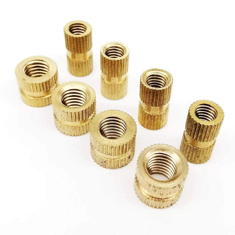 Grab These Awesome Solid Brass Insert Nuts For Your Next DIY Project Featuring Durable Knurl Design For Secure Bolt Threads In Injection Molding And Metal Fixing Work Perfectly For Any Serious Hobbyist Who Needs Reliable Hardware That Sticks Tight And - Various Sizes and Shapes Displayed