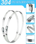4 inch stainless steel hose clamps with smooth edges and corrosion resistance, featuring buckle design and worm gear screw.