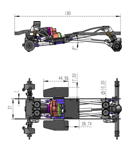 Brushless Transmission Aluminum Gearbox For 1/24 Axial SCX24 RC Crawler With Low Center Of Gravity Beefy Hardened Steel Gears