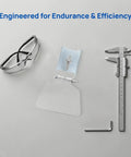 Heavy Duty Bench Grinder Safety Guards Shields Pack Of 2 with transparent guard, caliper, and hex key for safer grinding