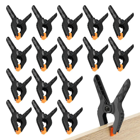 16 Pack Small Spring Clamps 3 Point 5 Inch Heavy Duty Clips For Backdrop Stand And Crafts Plastic Backdrop Clips For Woodworking
