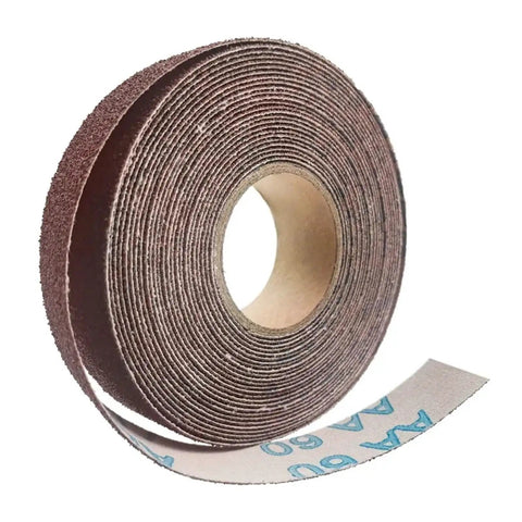 Versatile Sandpaper Roll 1x236 inches various grits, brown paper backing for metal and wood polishing, DIY projects.