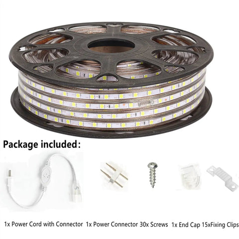 Outdoor Rope Lights 100ft LED Strip Kit 110V Waterproof for Indoor Outdoor Decor Backyards Gardens Dope for Christmas and Parties Sapphire Blue reel and accessories