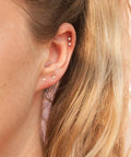 Long Post 925 Sterling Silver Stud Earrings For Women Hypoallergenic And Safe For Sensitive Ears Lead Free Nickel Free Cadmium Free Rhodium Plated For Lasting Shine Never Tarnish Or Turn Ears Green Comfortable Dainty Everyday Accessory, worn in upper and lower ear piercings