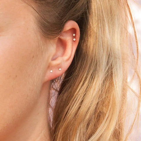 Long Post 925 Sterling Silver Stud Earrings For Women Hypoallergenic And Safe For Sensitive Ears Lead Free Nickel Free Cadmium Free Rhodium Plated For Lasting Shine Never Tarnish Or Turn Ears Green Comfortable Dainty Everyday Accessory, worn in upper and lower ear piercings