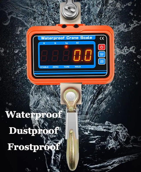 Beefy 3000kg Digital Crane Scale with Remote, Waterproof Industrial Hanging Scale, Rechargeable, Rugged Aluminum Body