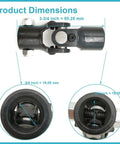 Product dimensions showing Heavy Duty 3/4 Double D To 3/4 Round Single Steering Shaft Universal U Joint details.