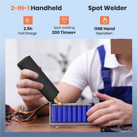 Portable Diy Handheld Spot Welder For Nickel Strip Welding On The Go Welding Tool Battery Pack Assembly Reliable Spot Welding Equipment For Fast Strong Joints in use.