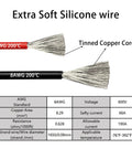 Close-up of 8AWG silicone wire with tinned copper core, showing specs for Heavy Duty Jumper Cables With Adapter For 20V Dewalt Battery.