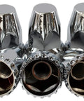 Chrome ABS Axle Cover Set For Semi Trucks Complete 2 Front 4 Rear With Hub Caps And 33mm Screw On Lug Nut Covers