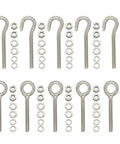 10Pcs M6 Stainless Steel Ring Eye Bolts Set With Welded Closed Eyes Rod Eye Screws Includes 20 Nuts And 40 Washers, stainless hardware set