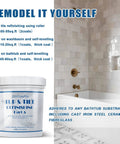 DIY Tub And Tile Refinishing Kit With Tools For Porcelain Enamel Ceramic Tile And Bathtub Makeover White 35 Oz shown in bathroom