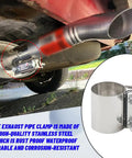 2.25 Inch Stainless Steel Exhaust Clamp Band For Butt Joint Pipes Universal Car Exhaust Clamp Replacement No Fuss Heavy Duty 304 Stainless Steel Rustproof And Leak Free Connection Easy Fit Across Vehicles