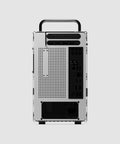 Rear view of DIY Mini ITX PC Case Kit With Powder Coated Aluminum Chassis Chrome Handles Dual Slot GPU Small Form Factor