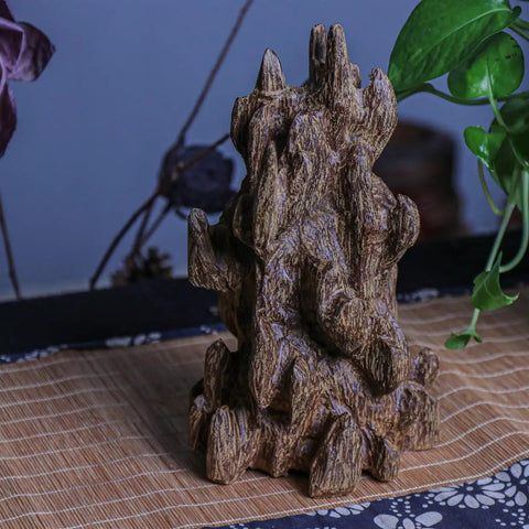 Solid Agarwood Feng Shui Decor Piece From Nha Trang With Aged Raw Material And Fragrance Spice, Scraped Incense sculpture.