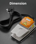 Workhorse Momentary Foot Pedal Switch With Six-Foot Cable And Piggyback Plug, IP65 Aluminum Cast Industrial Foot Controller, SPDT NO NC 15A 110-250V, Waterproof Foot Switch For Sander Meat Grinder Wood Lathe. Dimension view with 7.67 inch body and 6ft cable