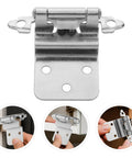 8 Pack 1.5mm White Nickel Embedded Kitchen Cupboard Door Hinges Self Closing Flush Hidden Cabinet Soft Close Hinges installation view