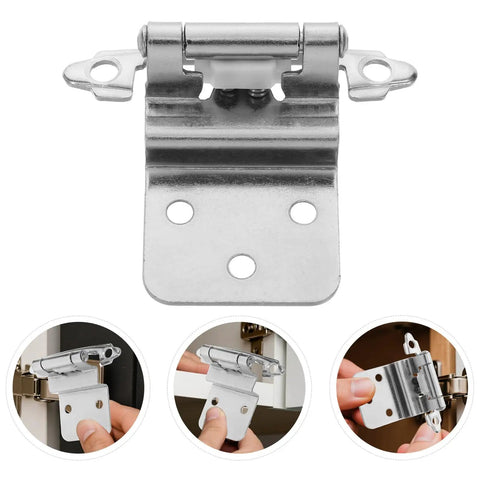 8 Pack 1.5mm White Nickel Embedded Kitchen Cupboard Door Hinges Self Closing Flush Hidden Cabinet Soft Close Hinges installation view