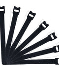 50 Pack Reusable Self Fastening Cable Ties 8 Inch For Easy Cord Management Black Wire Organizer Straps Premium Adjustable Ties