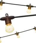 Close-up of Backyard Bistro Style 24 Foot Outdoor String Lights With 12 Shatter Resistant Lifetime Bulbs, 2200K Warm White