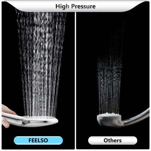 Filtered Shower Head With Handheld For High Pressure Cleansing, 3 Spray Modes, 60 Inch Hose, water stream comparison