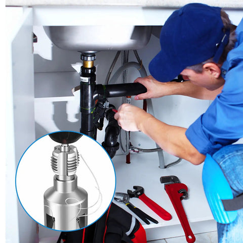 PVC Pipe Threader Tool For Internal And External Threading With Electric Drill Compatibility, Heavy Duty Metal Die For Quick Plumbing Repairs On 1/2 And 3/4 Inch PVC Pipes, Easy DIY Home Maintenance. Plumber threading PVC under sink