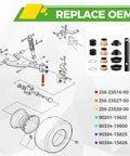King Pin And Bushing Kit For Golf Carts G2 G8 G9 G11 G14 G16 G19 G20 1985-2001 Gas Or Electric Models Easy Install Durable Beefy Replacement Part Built For Smooth Steering And Long Lasting Performance. OEM kit parts layout