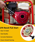 GX270 Pull Start Recoil Starter Assembly installed on generator engine, featuring easy installation and corrosion resistance.