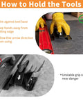 Correct and incorrect ways to hold 1.5 Inch V Cut Duct Board Cutter for HVAC Pros Heavy Duty Steel Sled Frame during use.