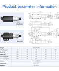 Heavy Duty Linear Actuator 6-24V 33Lbs 150N For Cabinets With Aluminum Housing IP54 IP65, front mount and dimension diagram