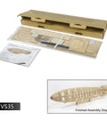 1:453 Scale D LZ129 Airship Wooden DIY Model Kit For Teens And Adults Dope Build With High Precision Cut Technology Educational STEM Toy For Home Display Immersive Woodworking Experience 540mm Length packaging and components