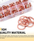 Copper Washer Kit 200 Piece Assortment For Oil Drain Plugs And Banjo Bolts Go To Gasket Set with box showing copper washers