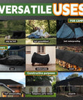 Black Tarp 6x8 Feet, 8 Mil Heavy Duty Waterproof Poly Cover With Metal Grommets And Reinforced Edges Built To Last used for various purposes
