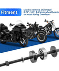 Wheel Bearing Puller Tool Kit For Motorcycles 0.75 Inch 1.0 Inch And 25mm Bearings ABS Or Non ABS Fits 2000 Through 2025 Models Easy Install And Removal With Durable Alloy Construction with image of tool and motorcycles