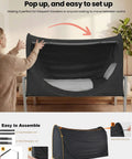 Woman setting up Privacy Bed Tent Pop Up Sleep Pod With 360 Degree Privacy And 80 Percent Light Blocking Breathable Mesh Canopy