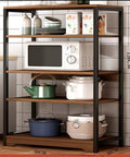 Kickass Heavy Duty Kitchen Storage Rack Handling Everyday Essentials From Microwaves To Pantry Items showcasing microwave and cookware on sturdy shelves.