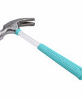8 Oz Claw Hammer With Shock Reduction And Non Slip Grip Turquoise Handle For Home And Professional Use Durable Steel Construction Flat Head With Nail Puller And Prying Claw Comfort Grip That Reduces Vibration For Less Fatigue