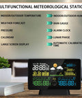 Smart Wireless Rain Gauge And Weather Station With Outdoor Thermometer Hygrometer Atomic Clock Forecast And Barometer display