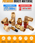 Kickstart Your Garage Projects With This Awesome 84 Pc Dot Brass Air Line Fittings Kit Featuring Push Connect And NPT Tees Unions Elbows For Quick Reliable Pneumatic Repairs brass fittings, CA360, 300 PSI