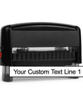Kickass Custom Text Line Stamps With Self Inking Tech For Office And Home Personalized Rubber Stamp, compact size, black.