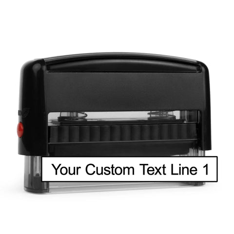 Kickass Custom Text Line Stamps With Self Inking Tech For Office And Home Personalized Rubber Stamp, compact size, black.