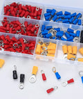 200 Pcs Mixed Quick Disconnect Ring Terminals Kit For Automotive And Home Wiring Insulated O Ring Crimp Connectors Tin Plated